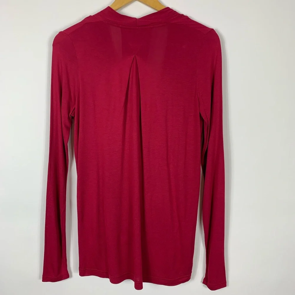 Anthropologie Red Draped Blouse Long Sleeve - Picture 6 of 7